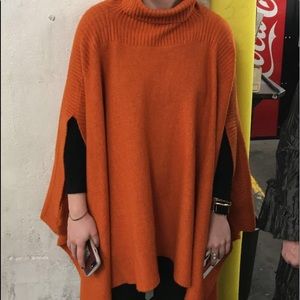 Lou & Grey Orange Poncho Sweater